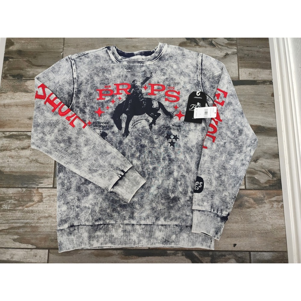 Crewneck Sweatshirt Men's M Gray Cowboy Pullover Japanese